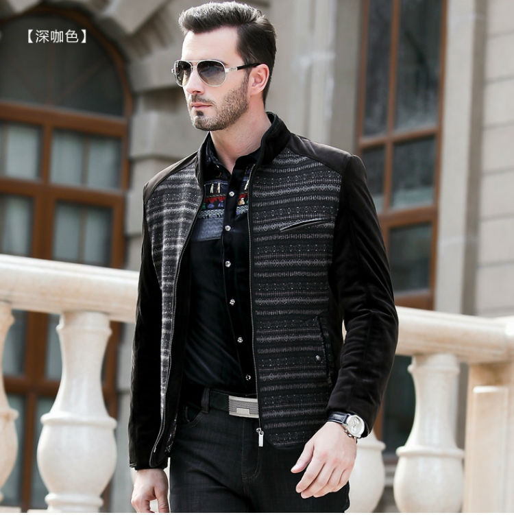 喜登鸟春秋新款羊毛立领商务休闲男装夹克外套搭配