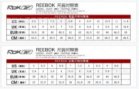 锐步鞋码最新reebok锐步鞋码对照表锐步与耐克阿迪达斯鞋码如何换算